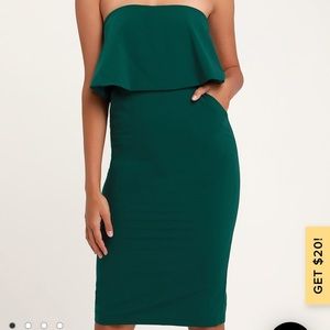 Lulus emerald strapless dress size 2